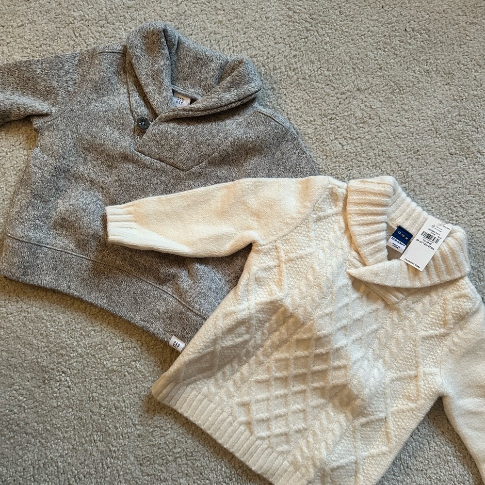 Cozy Gray and Cream Kids Sweater Set